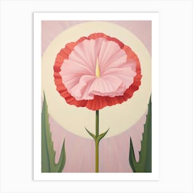 Carnation Dianthus 2 Hilma Af Klint Inspired Pastel Flower Painting Art Print