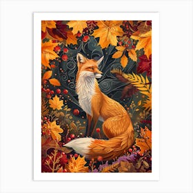 Solitary Fox In The Autumn 8 Art Print