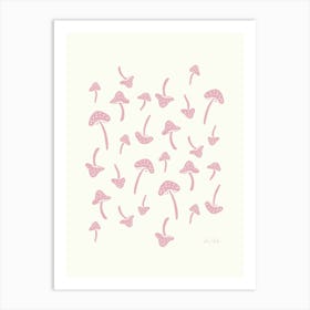 Pink Mushrooms Art Print