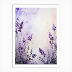 Watercolor Of Lavender Flowers Art Print