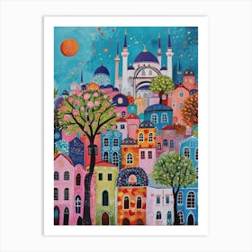 Kitsch Colourful Istanbul 1 Art Print