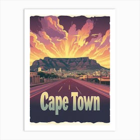 Aihrgdesign A Vintage Travel Poster Of Cape Town Featuring Th Cde277db 8e91 405d A7ed 4bd3e349b374 1 Art Print