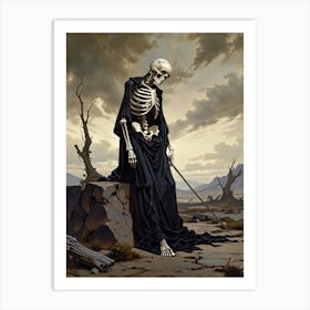 Skeleton In The Desert Art Print