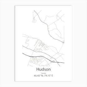 Hudson,Canada Minimalist Map Art Print