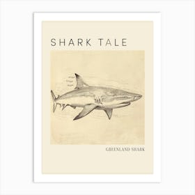 Greenland Shark Vintage Illustration 2 Poster Art Print