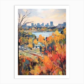 Autumn City Park Painting Echo Park Los Angeles United States 1 Art Print