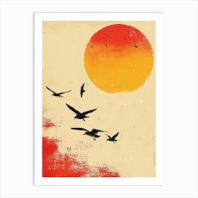 Birds Flying In The Sky Art Print