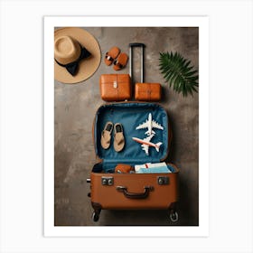 Suitcase On The Ground Art Print