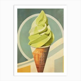 Matcha Ice Cream Mid Century Modern 1 Art Print