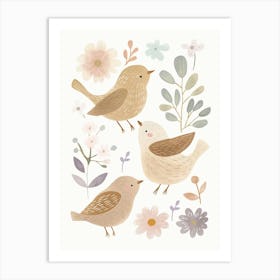 Birds And Flowers 1 Art Print