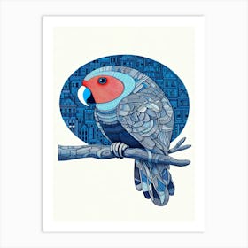 Blaze Parrot On A Branch Art Print