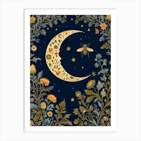 William Morris Moon And Bees Art Print