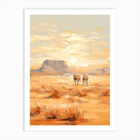 Horses Painting In Namib Desert, Namibia 4 Art Print