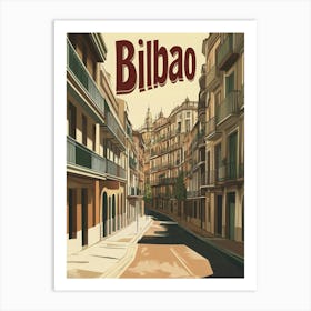 Aihrgdesign A Classic 1960s Travel Poster For Bilbao Art Print