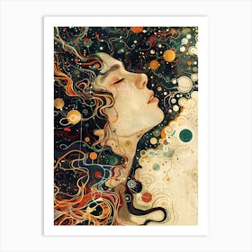 Whimsical Asian Man In Deep 3 Art Print