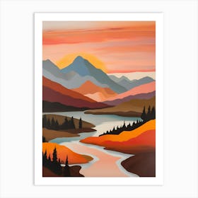 Sunset In The Mountains 95 Art Print