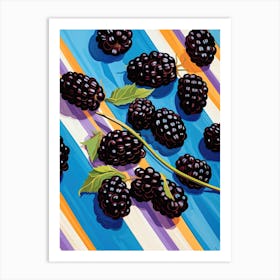 Blackberries Fruit Summer Illustration 4 Art Print