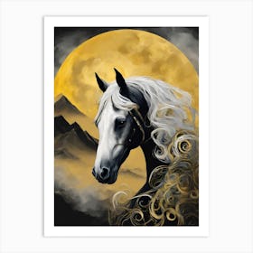 Horse In The Moonlight 10 1 Art Print