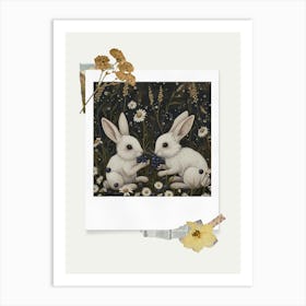 Scrapbook Bunnies Fairycore Painting 2 Art Print