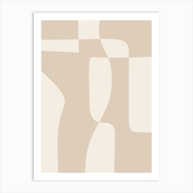 Beige Abstract Shapes Art Print