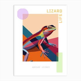 Anoles Lizard Abstract Modern Illustration 3 Poster Art Print