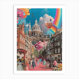 Amsterdam   Retro Collage Style 1 Art Print