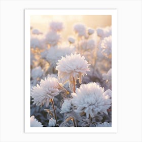 Frosty Botanical Chrysanthemum 2 Art Print