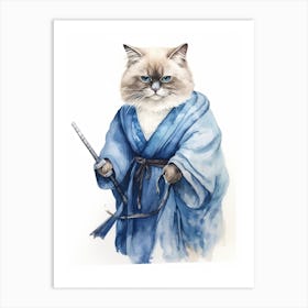 Birman Cat As A Jedi 4 Art Print