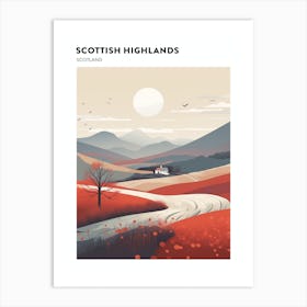 Scottish Highlands Scotland 3 Hiking Trail Landscape Poster Art Print