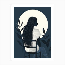 Girl In The Chair Art Print