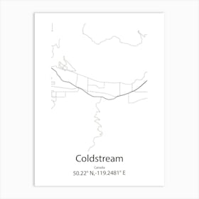 Coldstream,Canada Minimalist Map Art Print