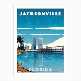 Jacksonville, Florida, USA — Retro travel minimalist poster Art Print