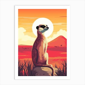 Meerkat in Savana 3 Art Print