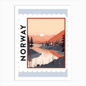 Norway 2 Travel Stamp Poster Art Print
