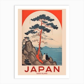 Sado Island, Visit Japan Vintage Travel Art 3 Art Print