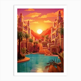 Sun City Resort Cartoon 2 Art Print