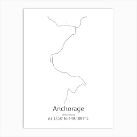 Anchorage,United States Minimalist Map Art Print