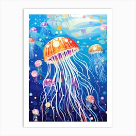 Rainbow Jellyfish Illustrations 2 Art Print