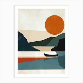 Boat In The Water, Scandinavian Simplicity Art Print