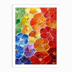 Rainbow Flowers Art Print