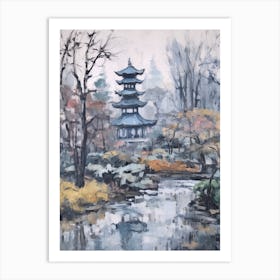 Winter City Park Painting Shinjuku Gyoen National Garden Japan 3 Art Print