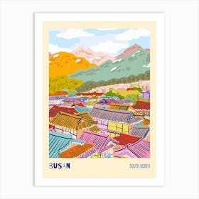 Colorful Busan South Korea Travel Inspired Art Print