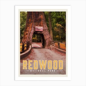 Redwood Travel Poster Art Print