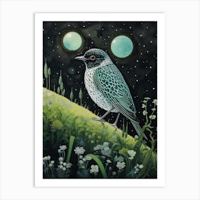 Ohara Koson Inspired Bird Painting Lark 2 Art Print