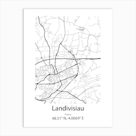 Landivisiau,France Minimalist Map Art Print