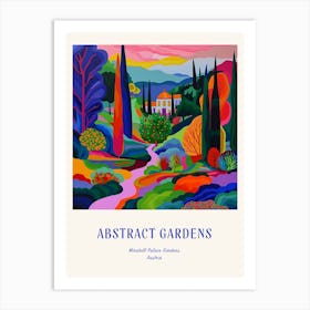 Colourful Gardens Mirabell Palace Gardens Austria 2 Blue Poster Art Print