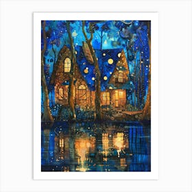 Starry Night In The Woods Art Print