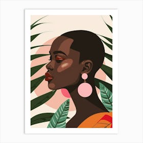 Black Woman With Earrings 5 Art Print