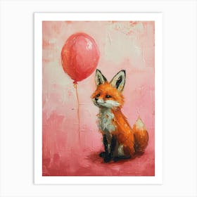 Cute Fox 3 With Balloon Art Print