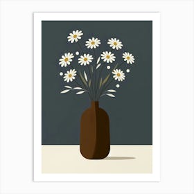 Daisies In A Vase 12 Art Print